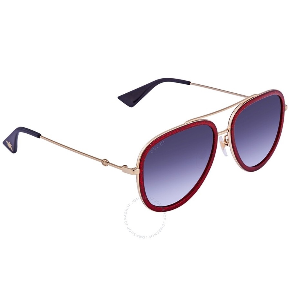 Gucci gold and red glitter aviators